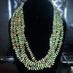 SILPADA 
Handcrafted Turquoise Multi-Strand Stone Necklace - Natural Green-Blue